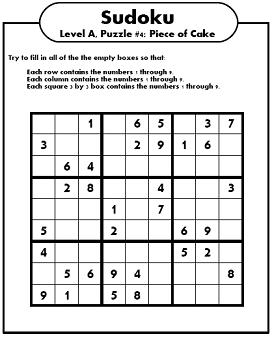 Printable Sudoku Puzzles on Printable Sudoku Puzzles